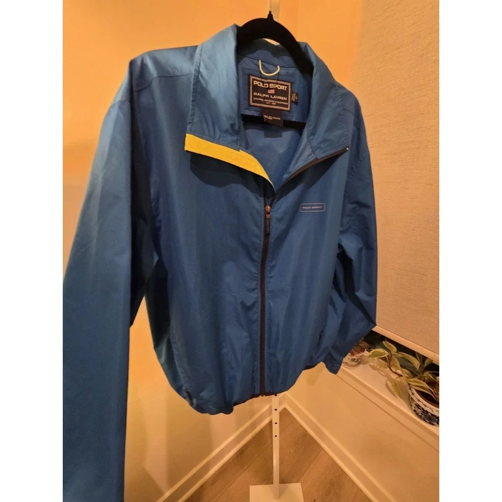 VTG Royal Blue Ralph Lauren Polo Sport Windbreaker Jacket L Preppy Nautical